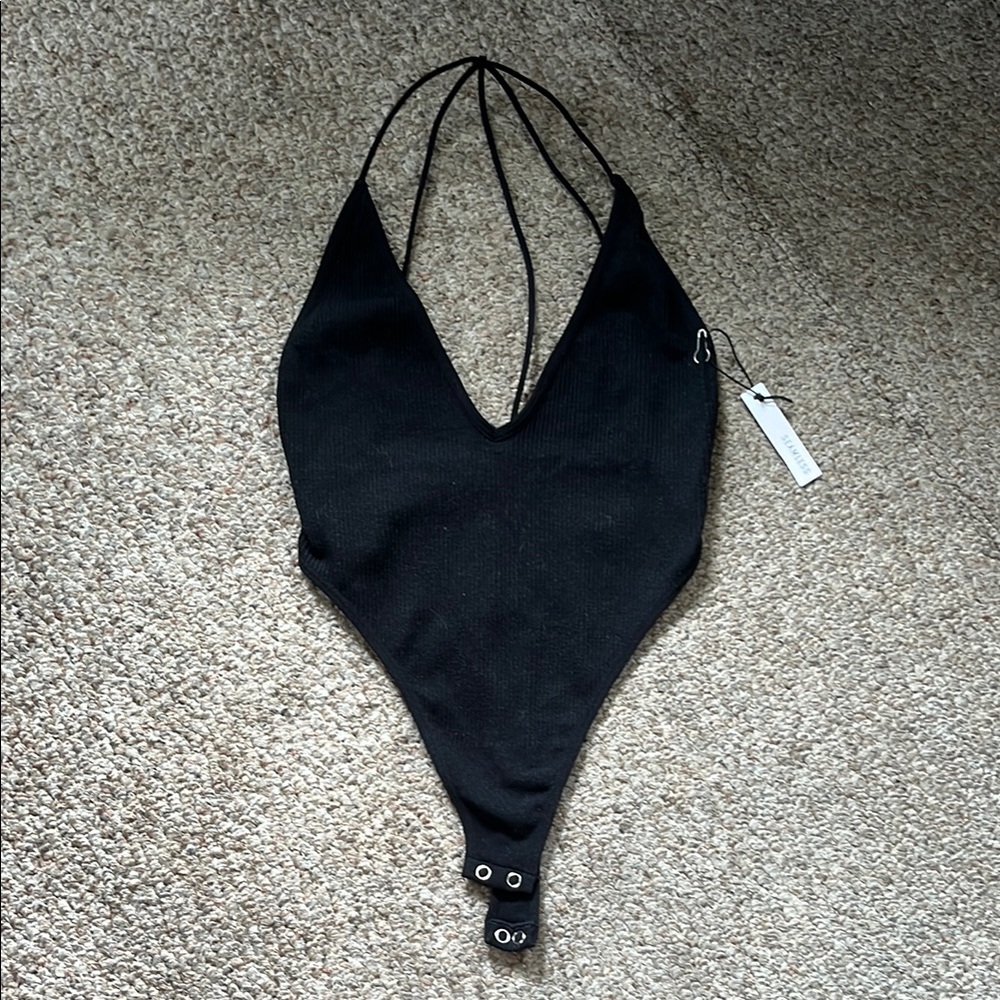Forever 21 Black Bodysuit with Plunging V-Neckline